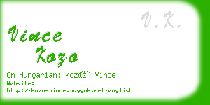 vince kozo business card